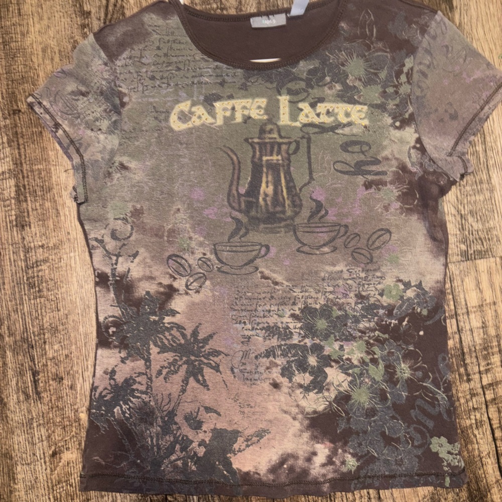 Apt. 9 Brown and Green Graphic Tee